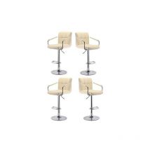 Wyctin - Sedia da bar Beige 4 pcs Cuscino a sei scomparti Con braccioli