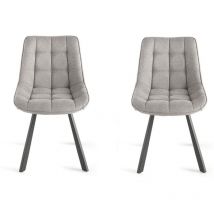 Sedia da cucina in tessuto Grigio Chiaro gambe metallo friedic set 2 pz