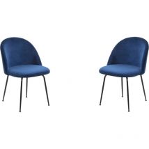 Liberoshopping - Sedia da cucina velluto Ottanio e gambe in metallo Nero - paris 2 sedie