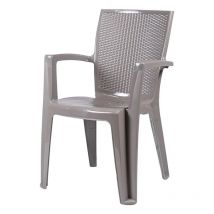 Sedia da esterno 'comfort giava' in polipropilene colore taupe con schienale medio, 58x46x90 cm