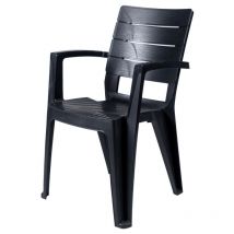 Sedia da esterno 'california' in polipropilene colore antracite, 55,5x58x84 cm