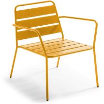 Sedia da giardino bassa in metallo giallo - Palavas