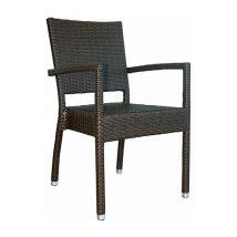 Sedia da Giardino con Braccioli in Polyrattan More Malaga Marrone