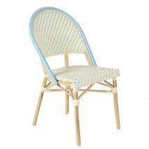 Sedia da giardino in rattan blu e alluminio