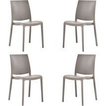 Liberoshopping - Sedia da giardino o cucina in polipropilene impilabile - Set 4 febe Tortora