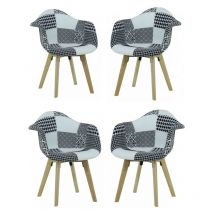 Set di 1/2/4 Chrono Patchwork Tub Sedia da pranzo - Set di 4 - Multicolore - Multi