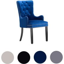 Life Interiors - Singola sedia da pranzo Windsor lux Velvet imbottite con braccioli Sedia da pranzo per sala da pranzo cucina - blu