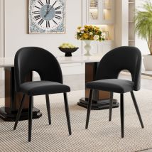 Redom - Sedia per sala da pranzo (2 pezzi), sedia di design imbottita con schienale, seduta in velluto, struttura in metallo, piedini regolabili,