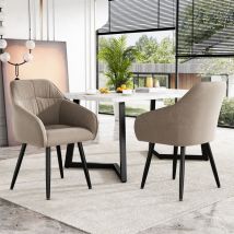 Sedia da pranzo (2 pezzi), sedia imbottita con gambe in metallo, velluto, rivestimento con rivestimento in velluto, sedia da cucina con schienale,