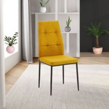 Veriaffari.it - Sedia da pranzo tessuto senape Adara 63.5x44x89h