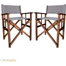 Sedia da Regista in Legno Pieghevoli Poltrona da Giardino Esterno 2 pz - 56x47x95 cm