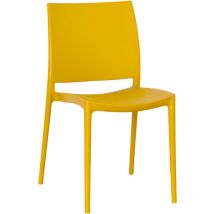 Okaffarefatto - Sedia da sala da pranzo Altea in plastica colore Giallo Senape modello comfort