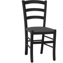 Sedia da sala da pranzo in legno venezia nero sedile imbottito grigio antracite