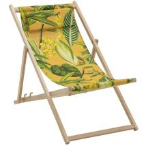 Sedia da Spiaggia in Legno La Grave 55x90x87 cm Gialla Madison