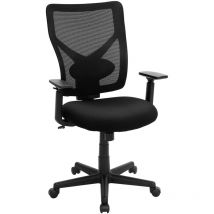 Sedia da Ufficio a Rete, Sedia Girevole Ergonomica con Meccanismo di Inclinazione, Seduta Imbottita, Supporto Lombare Regolabile, Capacità di Carico