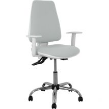 Sedia Elche bianco asincro bali grigio chiaro braccioli regolabili ruote parquet
