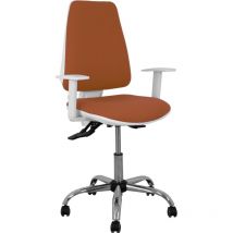 P&c - Sedia Elche bianca asincro bali brown braccioli regolabili ruote parquet