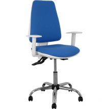 P&c - Sedia Elche bianco asincro bali blu braccioli regolabili ruote parquet