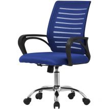 Ml-design - Sedia da Ufficio Ergonomica Blu con Schienale in Rete Reclinabile Regolabile in Altezza con Braccioli Seduta Imbottita a Schiuma Telaio