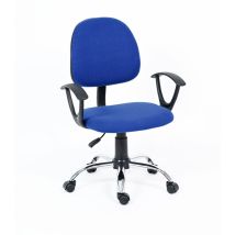 Sedia da scrivania Atlas – Regolabile in altezza – Base in metallo cromato – Braccioli ergonomici – 60 x 56 x 84-94 cm