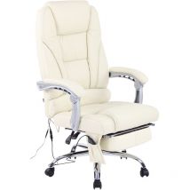 Sedia da ufficio Pacific in vera pelle con funzione massaggiante crema