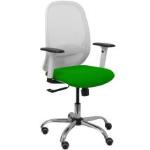 P&c - Sedia Cilanco bianca rete bianca rete verde bali seduta regolabile bracciolo base cromata ruote parquet