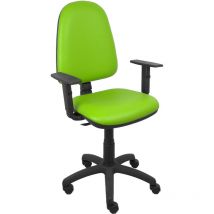 Sedia Ayna in ecopelle pistacchio con braccioli regolabili