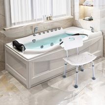 Haloyo - Sedia da vasca da bagno e da doccia con schienale regolabile , antiscivolo, per persone vecchie e anziane,551x26x71-83.5 cm,bianco
