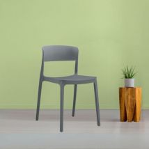 Sedia in polipropilene design moderno Diaspro colore grigio scuro