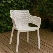 Keter – Sedia da pranzo per esterni Elisa in resina – 54x61xH79 cm – Portata massima 110 kg