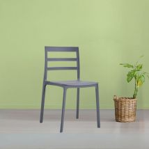 Sedia in polipropilene schienale fasce orizzontali Galena colore grigio scuro