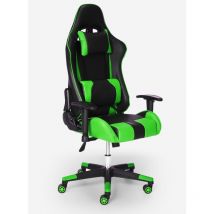 Sedia gaming ergonomica braccioli cuscini regolabile Adelaide Emerald