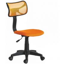 Pratiko - Sedia Girevole 5 Ruote Ufficio Cameretta Scrivania Schienale Ergonomico Arancio