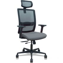 Piqueras Y Crespo - Sedia Haches traslack maglia nera seduta grigia bali seduta grigia bali 2D braccioli rotelle 65 mm poggiatesta regolabile