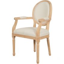 Biscottini - Sedia imbottita in legno e tessuto Sedia vintage Poltroncina camera da letto Sedia con braccioli sala da pranzo Poltrona moderna