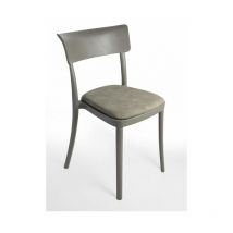 Sedia in polipropilene imbottita design impilabile, per cucina, soggiorno e bar - Saretina ecopelle Nabuk 2 Colori COMBINAZIONE SEDIA Ecopelle Nabuk