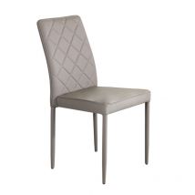 Sedia impilabile da interno con struttura in acciaio rivestita in ecopelle Skin - Brown