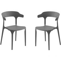 Sedia da cucina giardino con braccioli iderio Grigio 2 pezzi