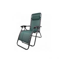 HU-094 Sdraio Virtus Verde con braccioli lettino reclinabile pieghevole da giardino per mare piscina
