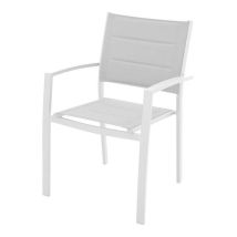 Poltrona Palm Beach – Bianco – Alluminio verniciato, Textilene grigio chiaro – 57x63x87 cm – MYGARDEN