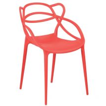 Marinelligroup - Sedia in Polipropilene Set da 6 sedie rosso design moderno sala da pranzo soggiorno cucina ufficio heron
