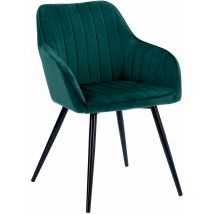 Sedia bertille in velluto verde