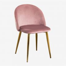 Sedia in Velluto Kana Blush Dorato - Sklum