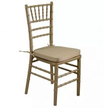 Argonauta - Sedia legno chiavari oro con cuscino oro cm 40x40h43/92