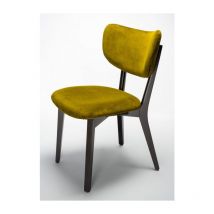 Bellelli Design - Sedia legno moderna imbottita - Telaio monoblocco in Faggio tinto moka - Rivestimento Velluto - suri Wood Colore Verde Oliva