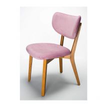 Sedia legno moderna imbottita - Telaio monoblocco in Frassino tinto rovere - Rivestimento Velluto 2 colori - suri Wood Colore Rosa Glicine