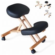 Bodyline Health And Massage - Sedia ergonomica posturale sgabello svedese legno ufficio Balancewood Colore: Nero