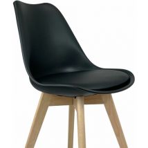 Sedia lelia pp/pu 48X57X81 Nero/Naturale - 2 Sedie