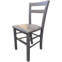 Liberoshopping - Sedia in legno con seduta ecopelle mina Set da 2 Grigio