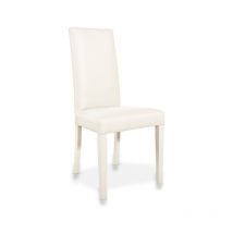 Sedia moderna rivestita in ecopelle colore panna - Nancy